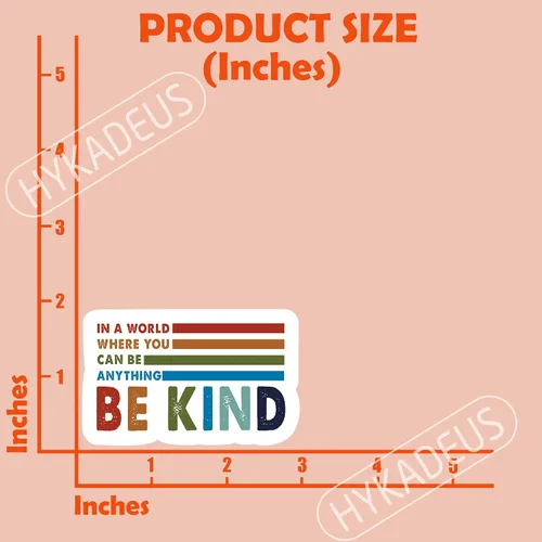 Vista 2 de (3 piezas) en un mundo donde puedes ser cualquier cosa ser amable, calcomanías motivacionales inspiradoras, calcomanías de vinilo impermeable