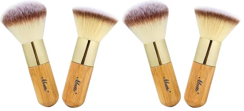 Vista 7 de Matto Bamboo Set de pinceles de maquillaje Kabuki, 2 Piezas, pincel de maquillaje para base y polvo para BB Cream mineral