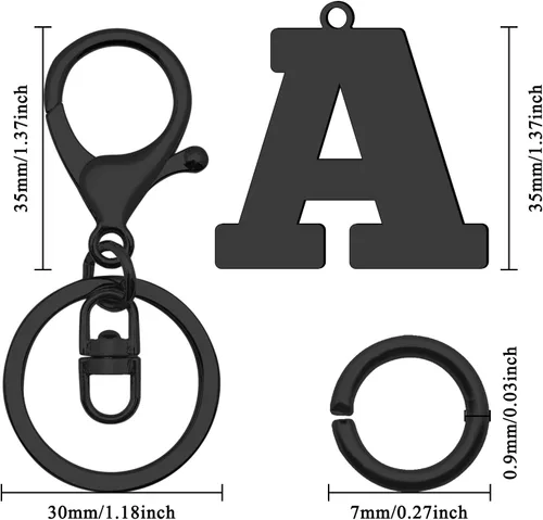 Vista 2 de DlaeKua Llavero para mujer con letra inicial del alfabeto A-Z, regalo de 26 letras para bolso, bolsos con llavero