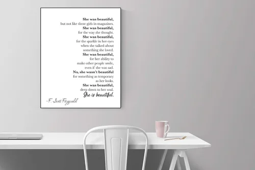 Vista 3 de She Is Beautiful Impresión artística de F Scott Fitzgerald (11x14)
