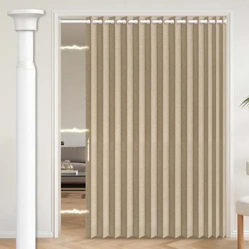 Vista 36 de AJAZZ Cortina de puerta magnética 100% opaca de acordeón para armario, cortina invisible para puerta interior de dormitorio, sala de estar, pasillo