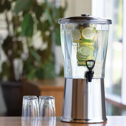 Vista 3 de Service Ideas - CBDRT3SS - Despachador de bebidas, sin BPA, de acero inoxidable, redondo, 3 gal. CBDRT3SS acero inoxidable y plástico, certificado