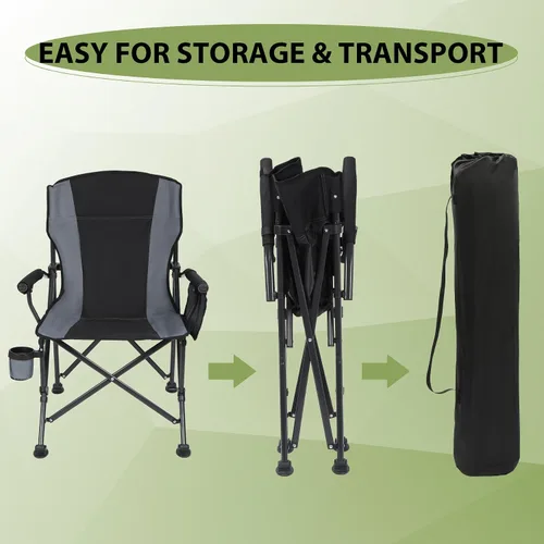 Vista 5 de REDCAMP Silla de campamento plegable de gran tamaño para adultos, resistente 250/300/330 libras, marco de acero resistente, sillas de campamento al
