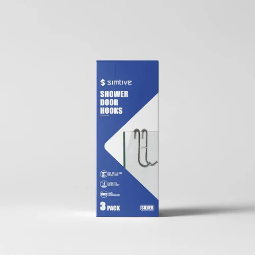Vista 21 de Simtive Ganchos para Puerta de Ducha (Paquete de 2), Ganchos para Toallas para Baño de Vidrio Sin Marco para Squeegee, Negro