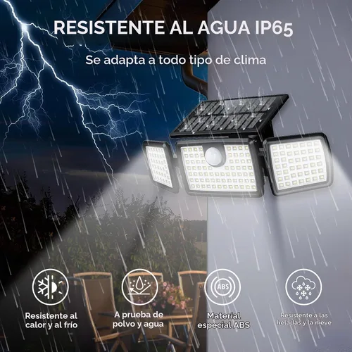 Vista 4 de MIHANI Luces Solares para Exteriores, Luces Solares con Sensor de Movimiento para Cubierta al Aire Libre con Alta Brillo, Panel Solar Integrado
