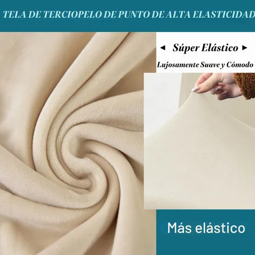 Vista 4 de HFCNMY Funda Otomana Cuadrada, Funda Otomana Elástica de Mezcla de Poliéster Gruesa Cuadrada Lavable, Funda de Almacenamiento Otomana con Parte Beige