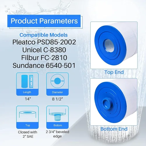 Vista 2 de POOLPURE Filtro de piscina de repuesto para Sundance 850 780 Series, Sundance 6540-501, 6540-502, Filbur FC-2810, FC-2812 Set, filtro PLFC-8380
