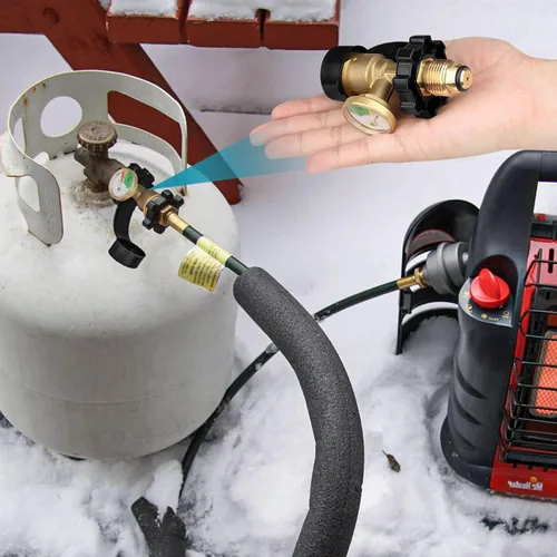 Vista 6 de Adaptador de Tanque de Propano de 100 lb, Medidor de Propano para Tanque de Propano de 100 lb, Adaptador de Tanque de Propano Pol a Qcc1 de Ajuste