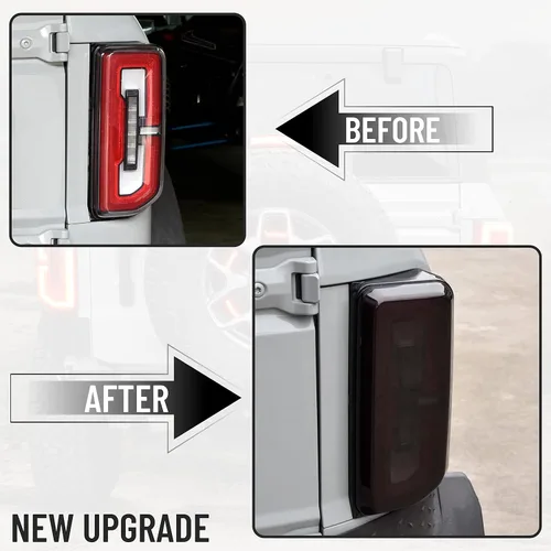 Vista 4 de Cubiertas de luz trasera para Bronco 2021+, cubiertas de luz trasera ahumadas para Ford Bronco 2/4 puertas 2021-2023