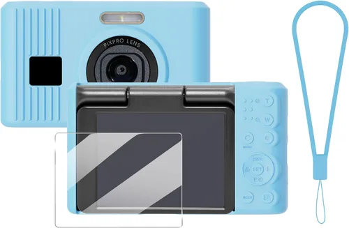 Vista 13 de Funda de silicona para cámara digital Pixpro C1 con cubierta extraíble para lente y protector de pantalla y cordón para accesorios pixpro C1