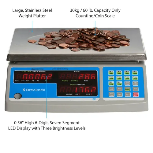Vista 3 de Brecknell Báscula de conteo B-140-30, 33.1 lbs x 0.5 G, 30 LB x 0.001 LB por Brecknell
