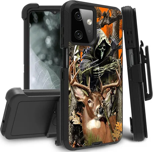 Vista 48 de Funda para Motorola Edge 2021 / Moto Edge 5G UW, protección resistente de 3 capas híbridas a prueba de golpes con funda de clip para cinturón