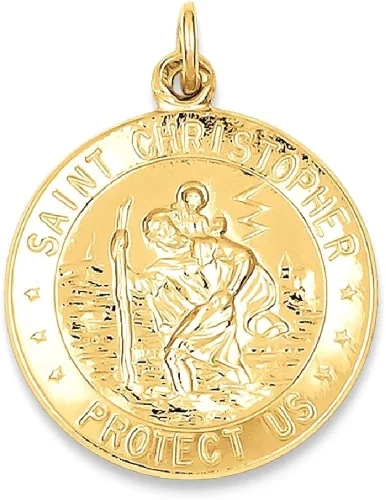 Vista 8 de Icecarats 24K Gold Plated 925plata esterlina Saint Christopher Medalla Collar Colgante Encanto