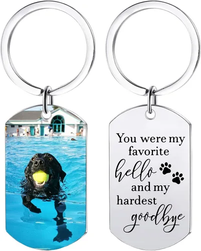 Vista 10 de Funnylife Llavero Conmemorativo Personalizado con Foto de Perro de Acero Inoxidable Llavero Personalizado de Memoria de Mascota Regalos