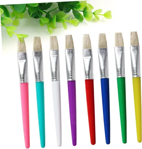 Vista 3 de EXCEART 16 unids para pintura suministros de arte de nylon pintura pincel pintura suministros de arte pintura plana pincel pintura pinceles