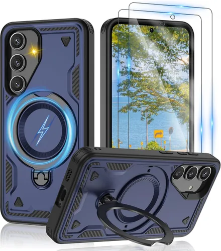 Vista 52 de Gritup fro Funda para Google Pixel 9A, funda protectora magnética de grado militar compatible con Mag-Safe, 2 protectores de pantalla HD, soporte