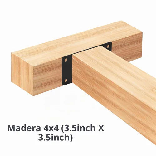 Vista 6 de 2 paquetes de placas de anclaje de poste 4x4 - Ideal para barandillas de cubierta, valla de madera, base de poste, poste de valla, poste de buzón