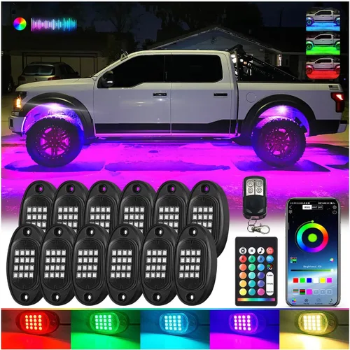 Vista 15 de 1 Cápsula de Repuesto para Cápsula Dañada para Luces de Roca LED RGB Segmentadas de 12v Luz Inferior Multicolor Impermeable de Neón para Jeep