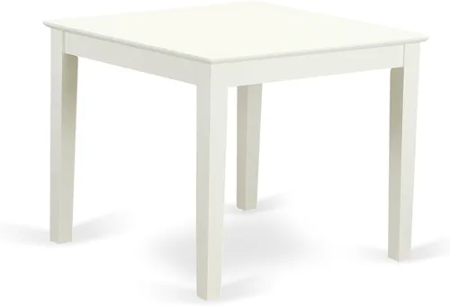 Vista 3 de East West Furniture OXWE3-LWH-W - Juego de cocina de 3 piezas para espacios pequeños que contiene una mesa cuadrada y 2 sillas de comedor, 36 x 36