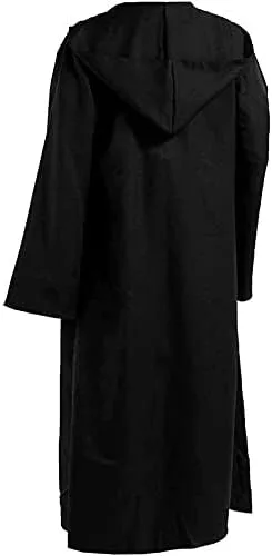 Vista 4 de Bata de Halloween para hombre, capa con capucha, disfraces de Halloween para adultos