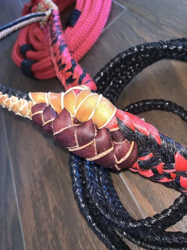 Vista 4 de Brazilain Insidious Red on Black Poly Pro 7x9RH 3/4" x 3/4" Bull EPT Bull Ropes Full Brazilian 16