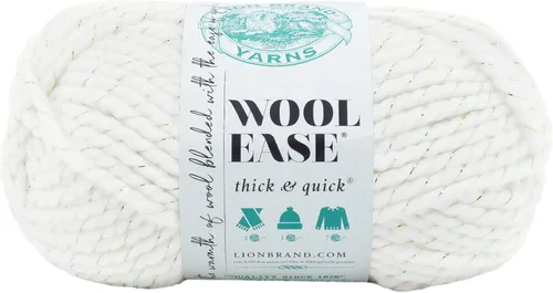 Vista 172 de Lion Brand Yarn - Ovillo de lana Wool-Ease Thick & Quick color fuerza aérea Super Bulky Wool Acrylic Blend Fiber for Soft Hats, Sweaters, Chunky