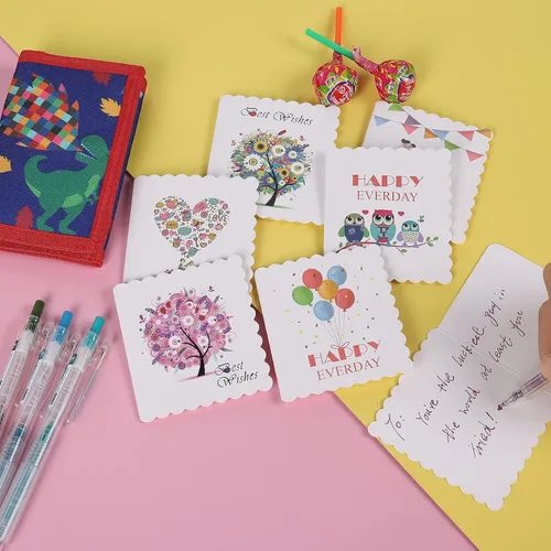 Vista 6 de SITADI Billetera para niños, pequeña cartera para niños con bolsillo con cremallera, bonita caricatura, triple pliegue, lona, regalos de Navidad