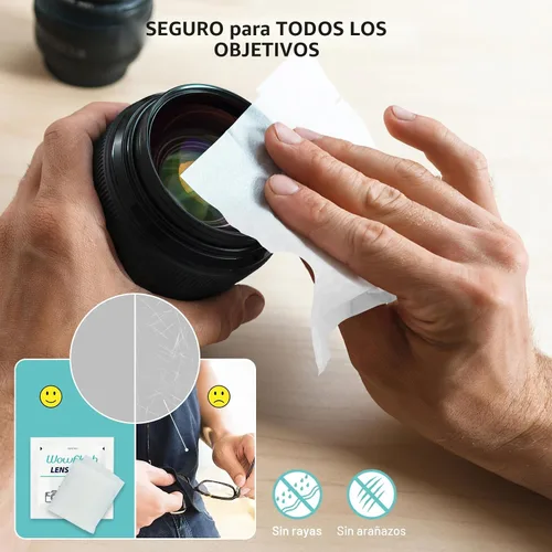 Vista 3 de 200 unidades de toallitas para lentes de gafas, toallitas limpiadoras de lentes de gafas prehumedecidas envueltas individualmente libres de rayones