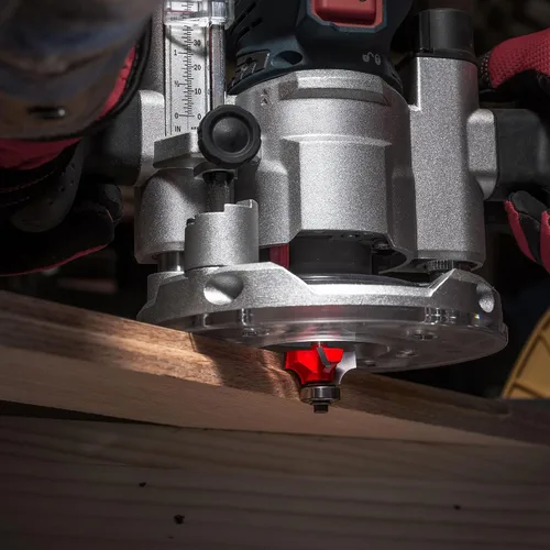 Vista 7 de Freud Quadra-Cut Radius Rounding Over Bit with Perma-Shield Coating for Flawless Finish - 4 Cutters, 1/4" Shank Dia., 1/4" Radius, 2-3/16" Length