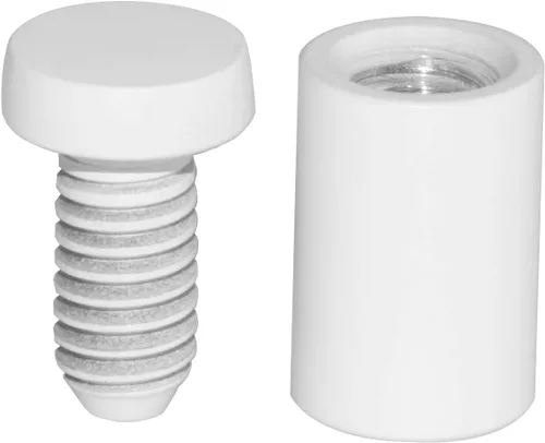 Vista 2 de malleable, Soporte para letreros 1/2" x 3/4", aluminio blanco, para acrílico, vidrio, PVC, panel de vidrio, madera, paquete de 4