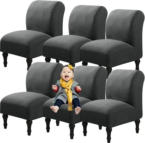 Vista 27 de Fundas elásticas para silla sin brazos, extraíbles y lavables, de elastano jacquard sin reposabrazos, protector de muebles para sala de estar, Verde