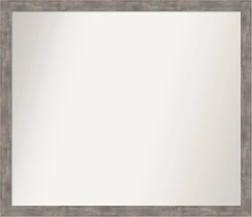 Vista 235 de Amanti Art Silver Bathroom Mirror for Over Sink, 26x45 Custom Made Marred Pewter Rectangle Vanity Mirror, Oversize Casual Wood Frame, Hangs Estaño
