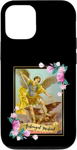 Vista 28 de Funda protectora para iPhone 17, diseño de ángel de la iglesia católica de San Miguel Arcángel
