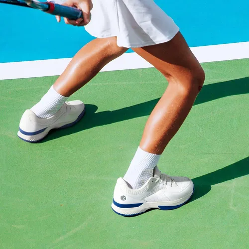 Vista 6 de FitVille Zapatos anchos de pickleball para hombre, zapatos de tenis para todas las canchas con soporte de arco para fascitis plantar