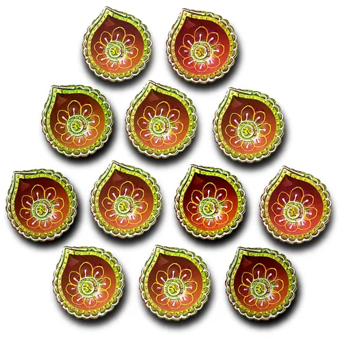 Vista 3 de exciting Lives Set of 12 Diwali Diyas For Decoration Diwali, Decorations For Home Diwali Lights Diwali Decor Candle Diwali Gifts For Friends Clay