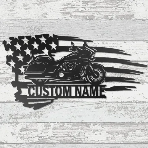 Vista 9 de Letrero con nombre personalizado, letrero de metal para motocicleta, decoración de pared con nombre de familia, decoración rústica para el hogar