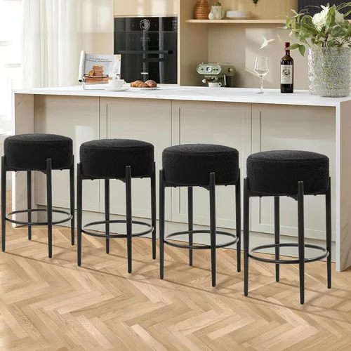 Vista 11 de Murago Taburetes de bar de altura de mostrador, juego de 2, taburetes de bar modernos sin respaldo de 24", ideales para encimera de cocina, isla