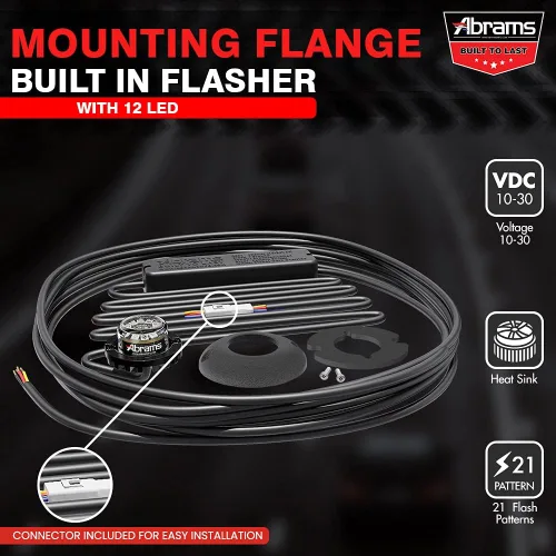 Vista 5 de Abrams. Faros escamoteables LED, Rojo/Azul