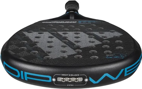 Vista 2 de adidas Adipower Ctrl 3.4 - Raqueta multipeso Álex Ruiz, color negro y azul, forma redonda, espuma EVA de alta memoria, carbono 18 K
