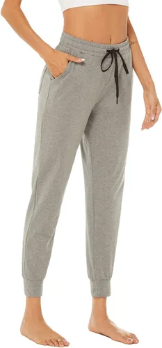 Vista 4 de AvaCostume Pantalones deportivos ligeros de algodón para mujer, pantalones deportivos de yoga, pantalones casuales con bolsillos