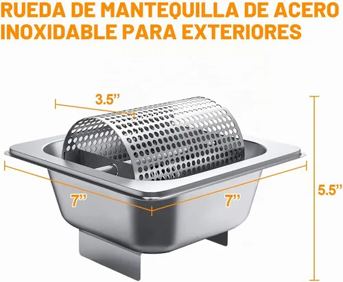 Vista 2 de Rueda esparcidora de mantequilla de acero inoxidable 304, extiende la mantequilla uniformemente para desayunos/campamentos/pícnics, sostiene 3