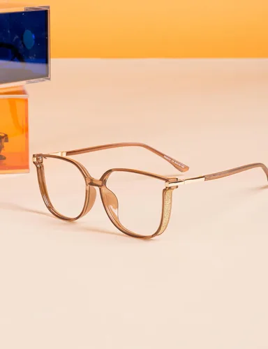 Vista 2 de GUDVUE - Gafas de luz azul para mujer/mujer con purpurina de ojo de gato Champagne Pro