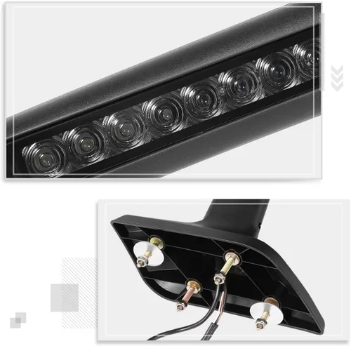 Vista 4 de [2 piezas] Espejos para capó de camión negro con señal secuencial LED compatible con cosechadora internacional 18-24 MV607