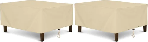 Vista 9 de SunPatio Funda otomana para exteriores, cubierta cuadrada impermeable resistente para mesa de café, cubierta de mesa auxiliar para muebles de patio