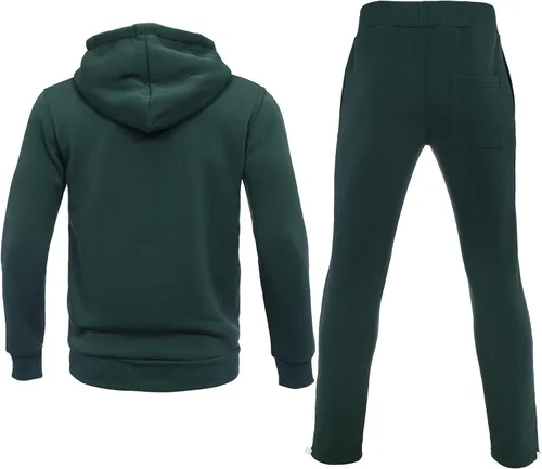 Vista 2 de Xmgelp Conjunto deportivo con capucha para hombre de 2 piezas, casual, con cierre completo