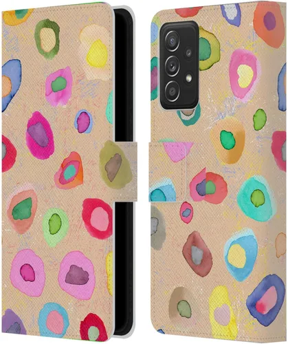 Vista 64 de Head Case Designs Officially Licensed Ninola Ditsy Flowers Yellow Nature Bold Leather Wallet Case Compatible with Samsung Galaxy A07 4G