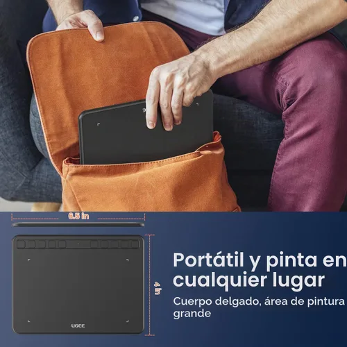 Vista 4 de UGEE S640 - Tableta de dibujo digital con 10 teclas de acceso rápido, tableta de 6.5 x 4 pulgadas con 8192 niveles de lápiz capacitivo sin batería