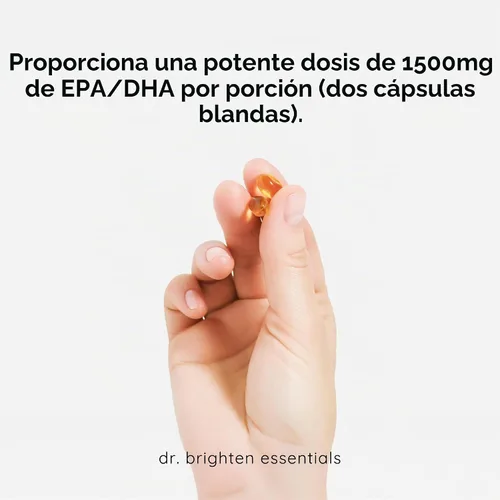 Vista 3 de Dr. Brighten Omega Plus — 1500 mg de suplemento de aceite de pescado EPA/DHA sin OMG para corazón, cerebro e sistema inmunológico — 60 cápsulas
