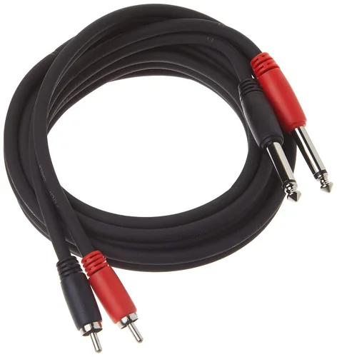 Vista 3 de Pig Hog PD-R1403 Cable dual RCA (macho) a doble mono de 1/4 pulgadas (macho), 3 pies
