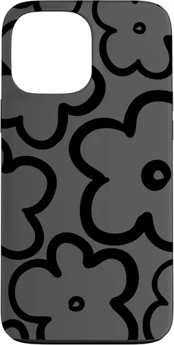 Vista 24 de Cute Flower Pattern Wildflower Charcoal Grey Black Floral Case for iPhone 17